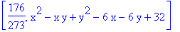 [176/273, x^2-x*y+y^2-6*x-6*y+32]
